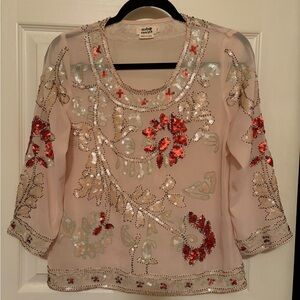 PeachSequin Embellished Women's Top